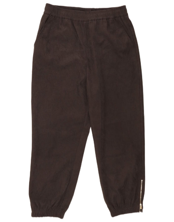 Zara Womens Crop Tracksuit Trousers Joggers UK 16 Large  Grey Polyester