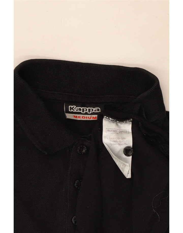 Kappa Mens Long Sleeve Polo Shirt Medium Black Cotton
