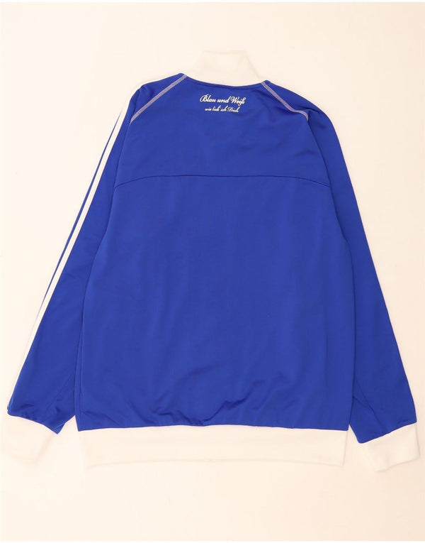 Adidas Mens Tracksuit Top Jacket Large Blue Colourblock Polyester