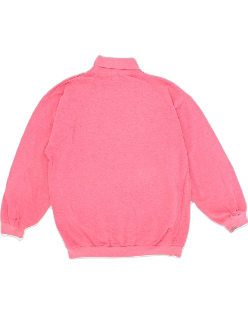 VINTAGE Mens Roll Neck Jumper Sweater Medium Pink Cotton | Vintage Vintage | Thrift | Second-Hand Vintage | Used Clothing | Messina Hembry 