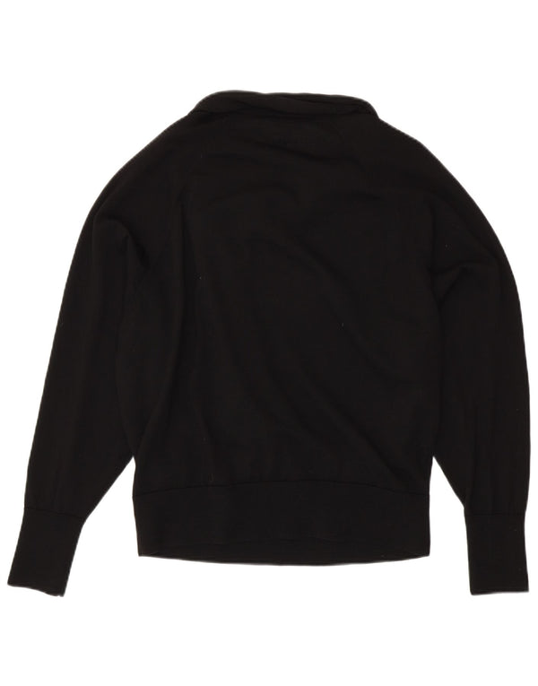 COS Womens Oversized Shawl Neck Jumper Sweater UK 10 Small Black Wool