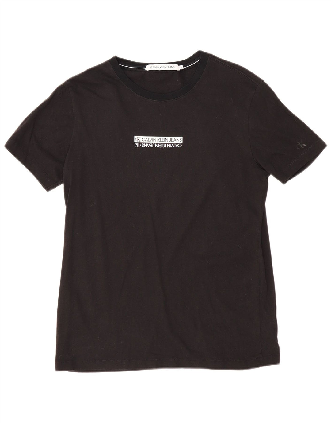 CALVIN KLEIN JEANS Boys Graphic T-Shirt Top 15-16 Years Large Black