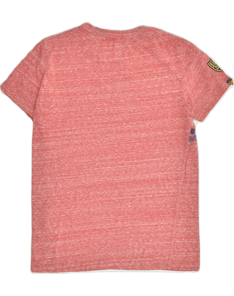 SUPERDRY Mens Graphic T-Shirt Top Small Pink Flecked Polyester | Vintage Superdry | Thrift | Second-Hand Superdry | Used Clothing | Messina Hembry 