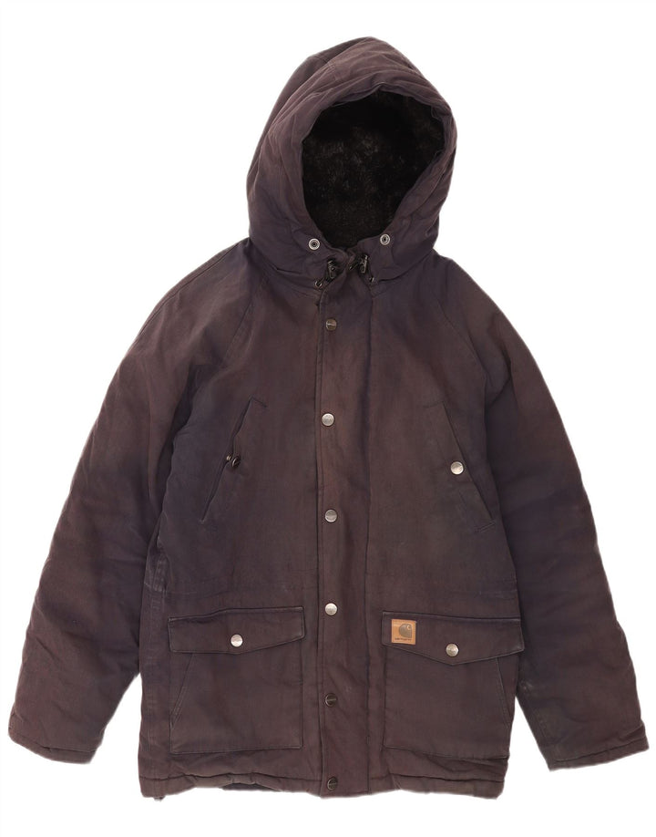 Carhartt Mens Hooded Windbreaker Jacket UK 36 Small Navy Blue Polyester