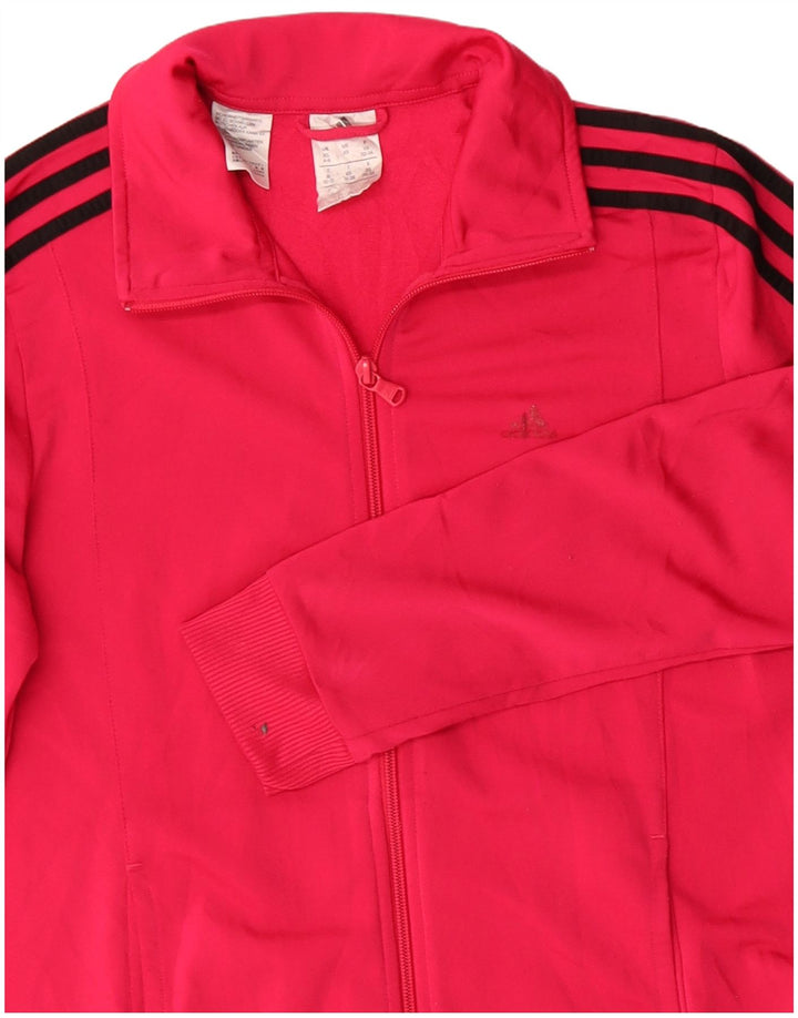 Adidas Womens Tracksuit Top Jacket UK 4/6 XS Pink Polyester