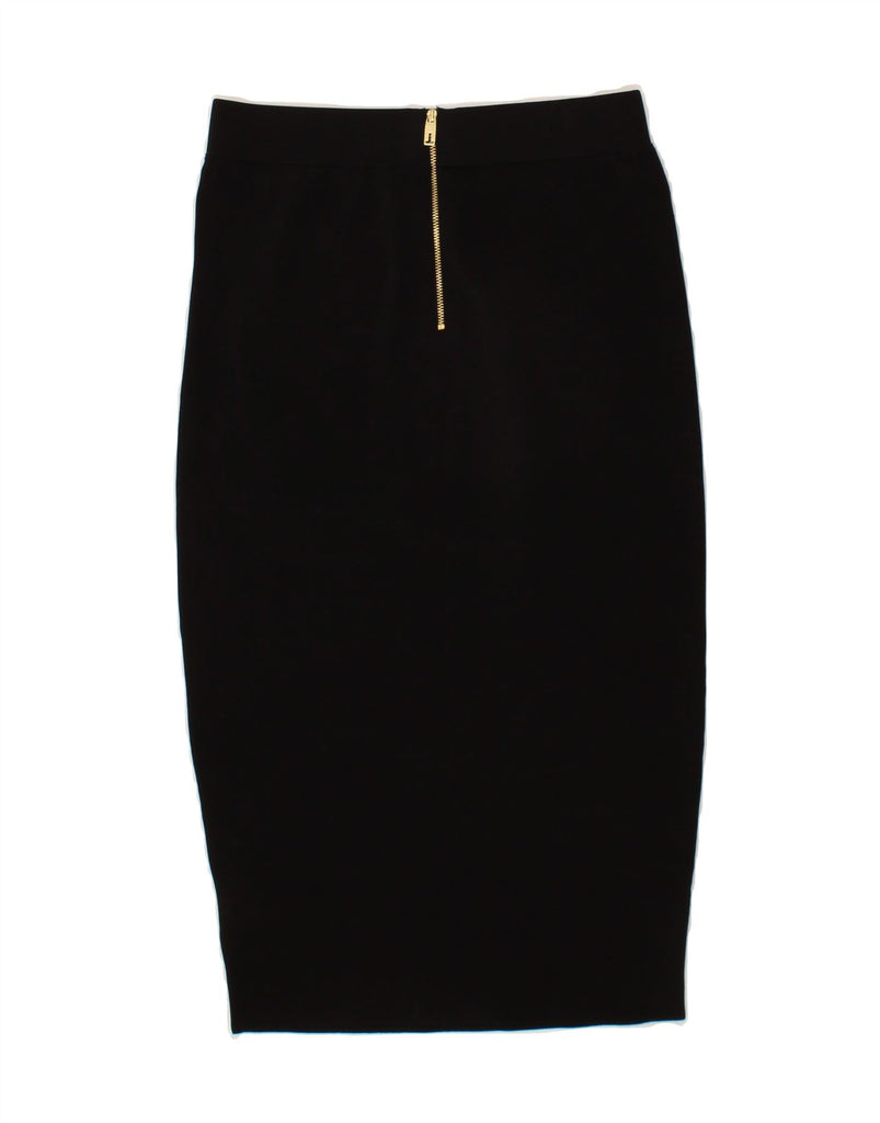TED BAKER Womens Midi Skirt Size 3 Medium W26  Black Striped Viscose Vintage Ted Baker and Second-Hand Ted Baker from Messina Hembry 