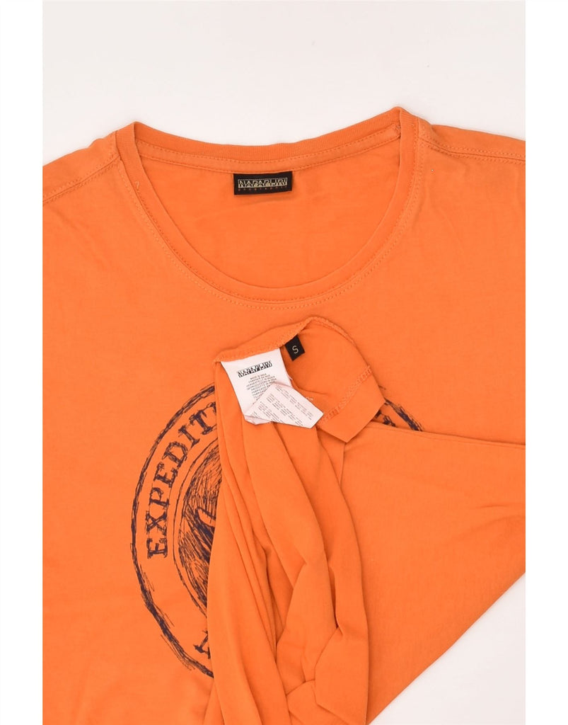 NAPAPIJRI Mens Graphic T-Shirt Top Small Orange Cotton | Vintage Napapijri | Thrift | Second-Hand Napapijri | Used Clothing | Messina Hembry 