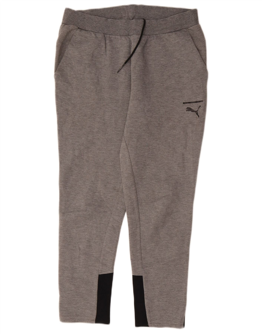 Puma Mens Tracksuit Trousers Medium Grey Colourblock Cotton