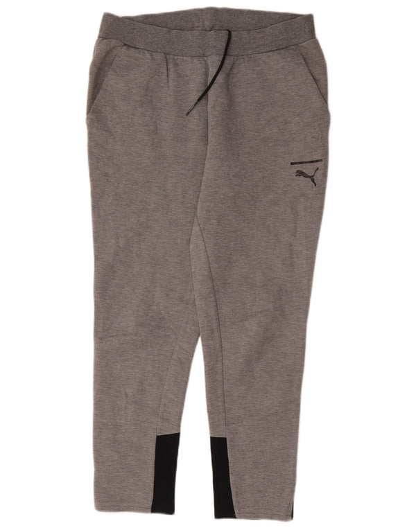 Puma Mens Tracksuit Trousers Medium Grey Colourblock Cotton