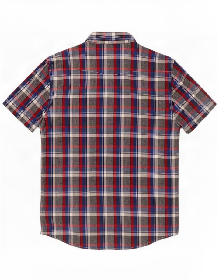 Lee Mens Short Sleeve Shirt Medium Grey Check Cotton