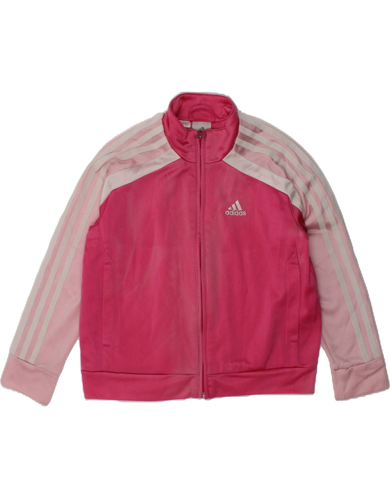 ADIDAS Girls Tracksuit Top Jacket 5-6 Years Pink Colourblock Polyester | Vintage Adidas | Thrift | Second-Hand Adidas | Used Clothing | Messina Hembry 