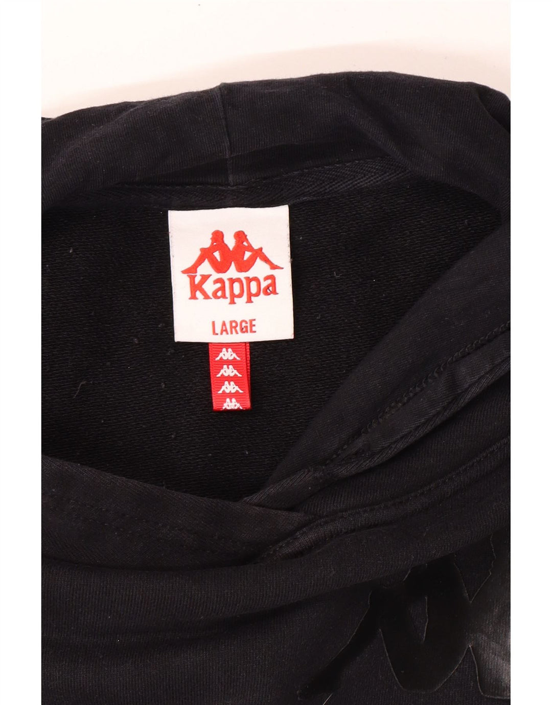 Kappa Womens Graphic Loose Fit Hoodie Jumper UK 16 Large Black