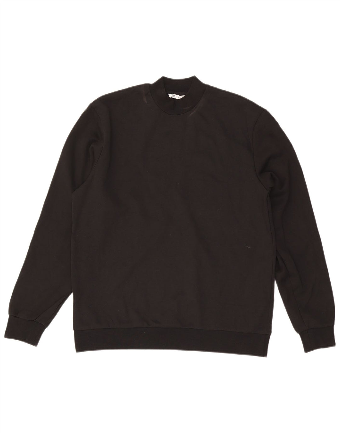 Zara Mens Sweatshirt Jumper Small Black Cotton