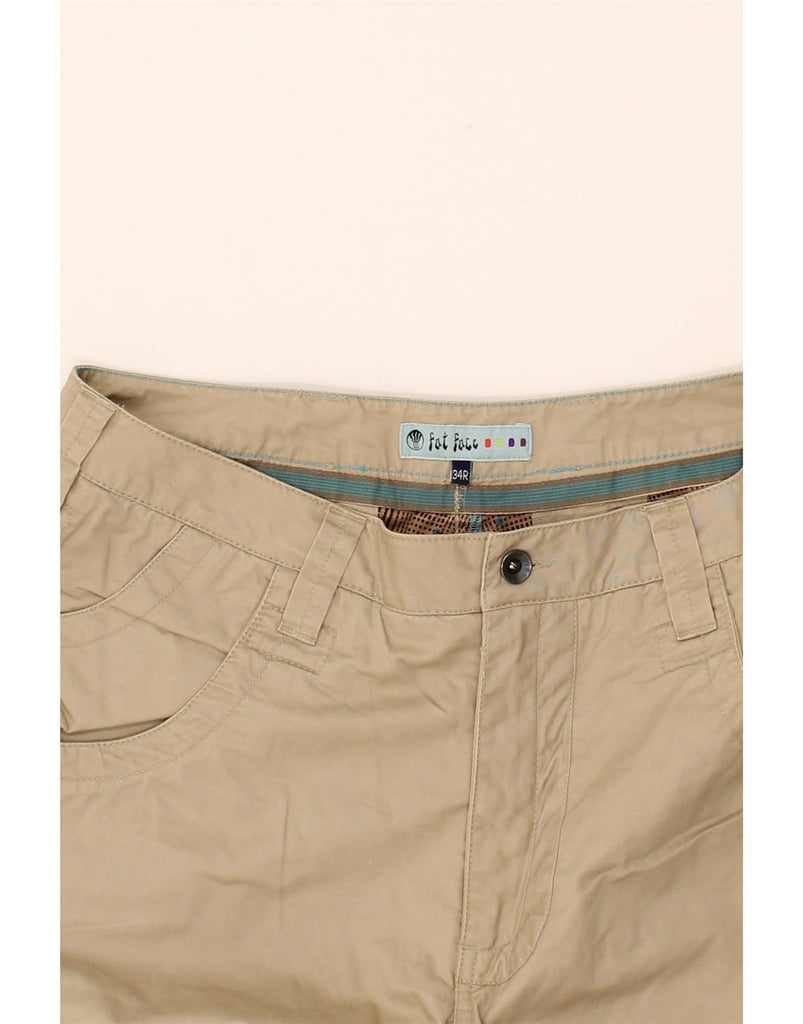FAT FACE Mens Wide Leg Casual Trousers W34 L28  Beige Cotton Vintage Fat Face and Second-Hand Fat Face from Messina Hembry 
