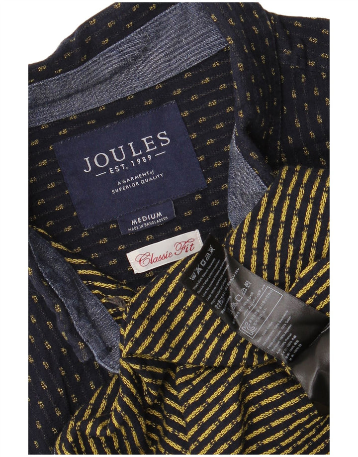 Joules Mens Classic Fit Shirt Medium Navy Blue Striped Cotton