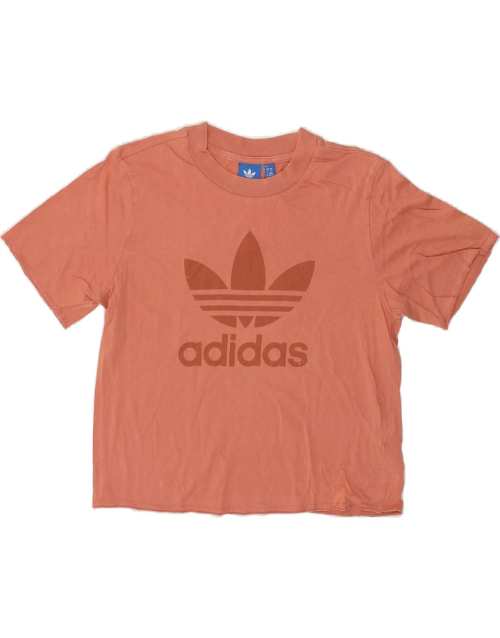 ADIDAS Womens Graphic T-Shirt Top UK 6 XS  Orange Cotton | Vintage Adidas | Thrift | Second-Hand Adidas | Used Clothing | Messina Hembry 