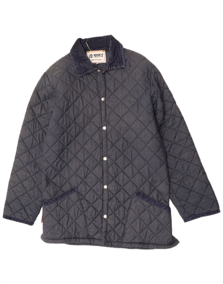 Husky Mens Quilted Jacket UK 40 Large Navy Blue
