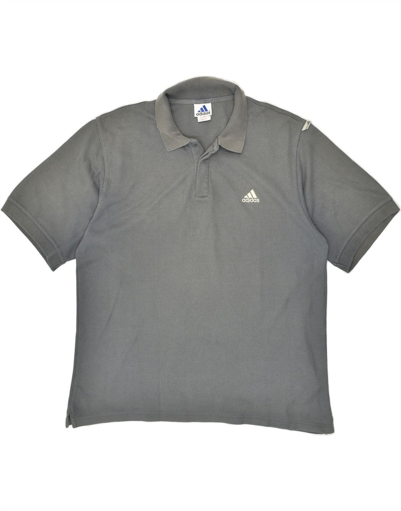 ADIDAS Mens Polo Shirt UK 48/50 XL Grey Cotton | Vintage Adidas | Thrift | Second-Hand Adidas | Used Clothing | Messina Hembry 