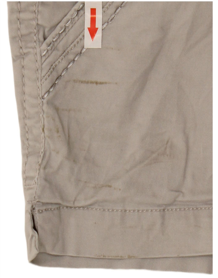 BKE Womens Low Waist Chino Shorts W30 Medium Grey Cotton