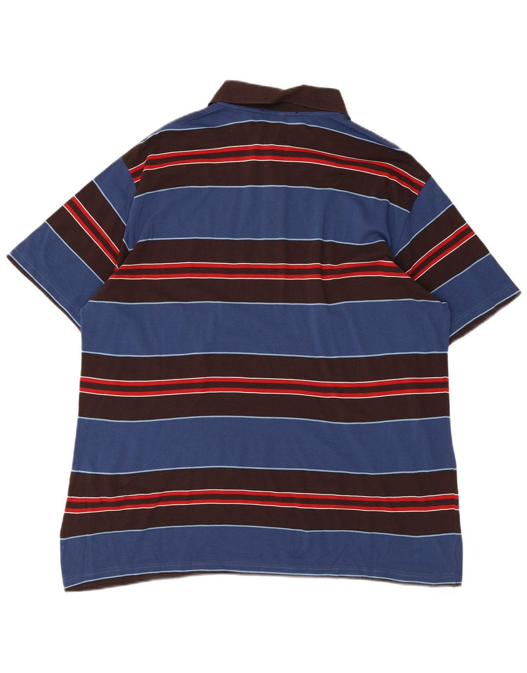 Pierre Cardin Mens Polo Shirt XL Blue Striped Cotton