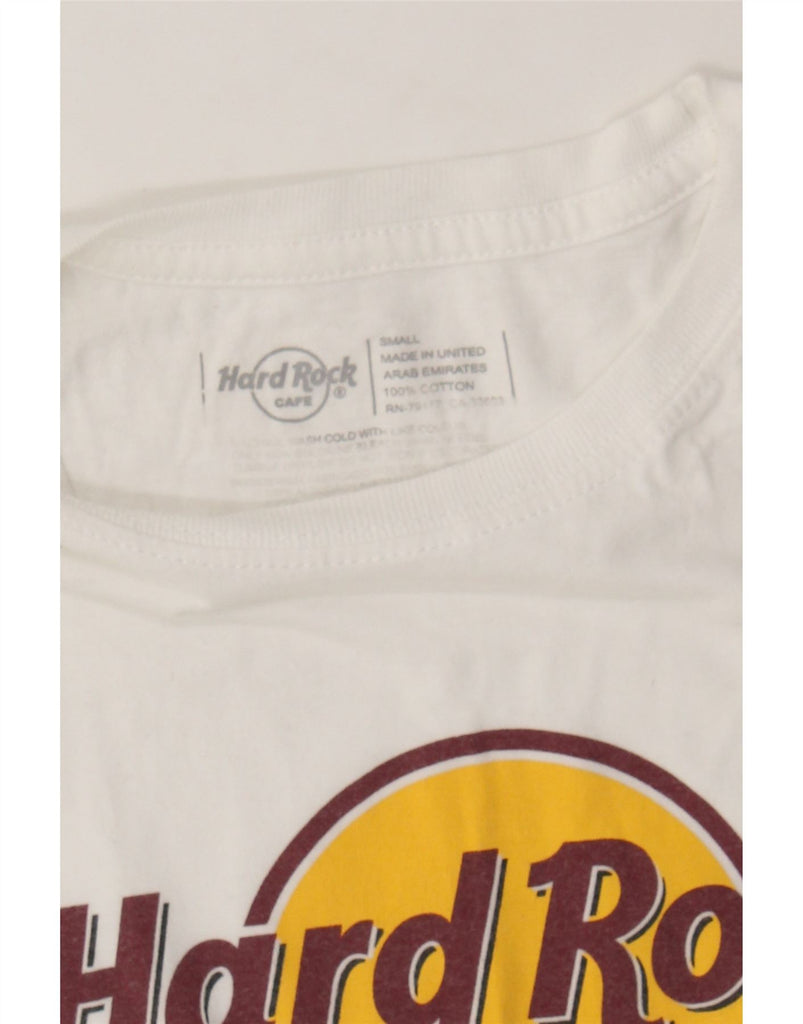 HARD ROCK CAFE Womens Lisbon Graphic T-Shirt Top UK 10 Small White Cotton Vintage Hard Rock Cafe and Second-Hand Hard Rock Cafe from Messina Hembry 