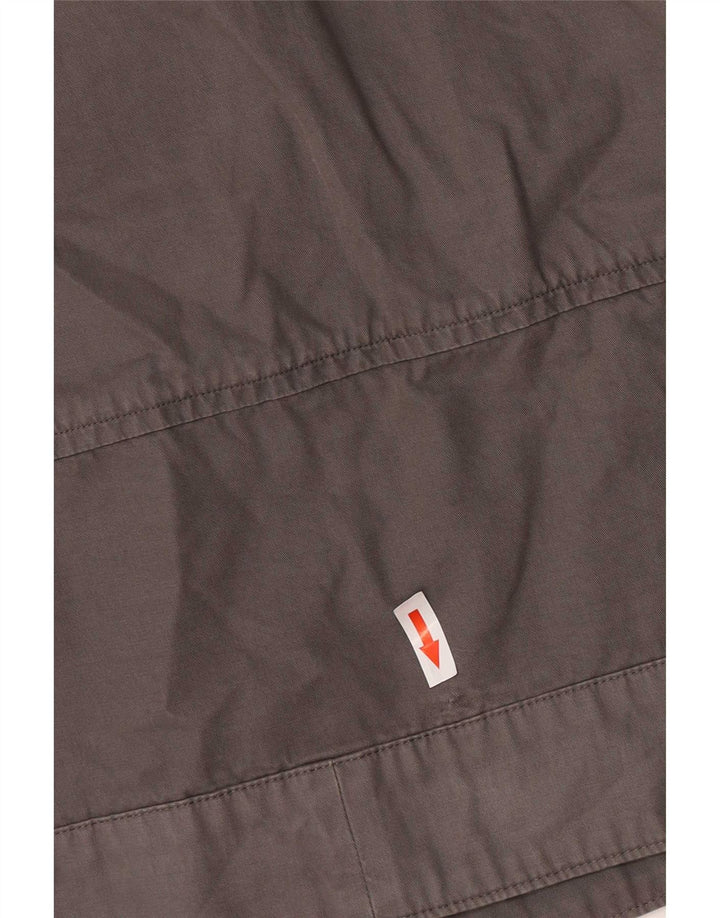 Dondup Womens Crop Bomber Jacket IT 44 Medium Grey Cotton