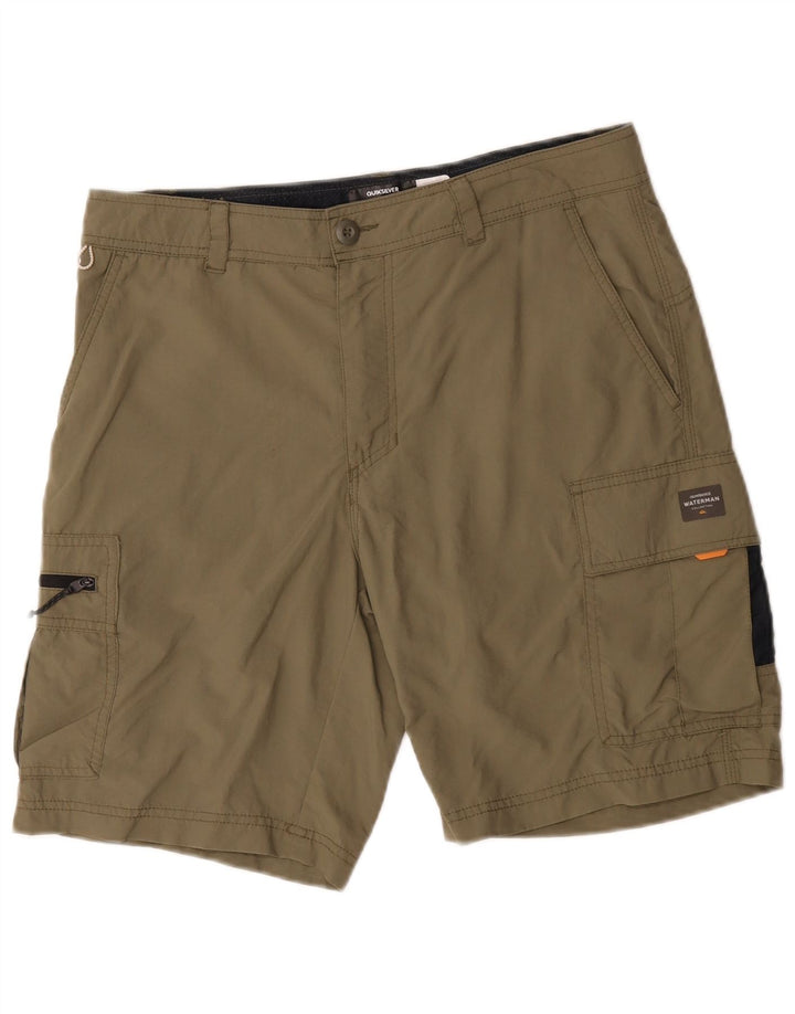 Quiksilver Mens Cargo Swimming Shorts Medium Khaki Polyester