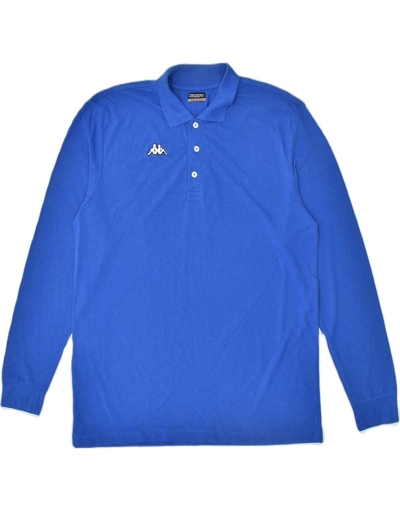 KAPPA Mens Long Sleeve Polo Shirt 2XL Blue Cotton | Vintage | Thrift | Second-Hand | Used Clothing | Messina Hembry 