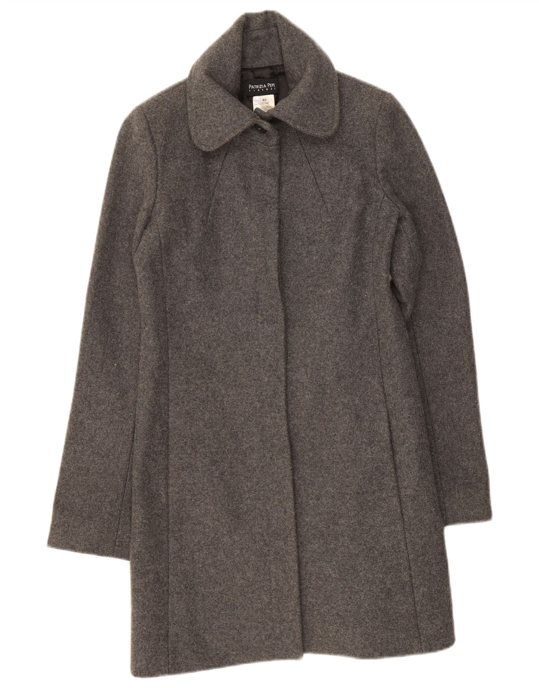 Patrizia Pepe Womens Overcoat IT 40 Small Grey Wool