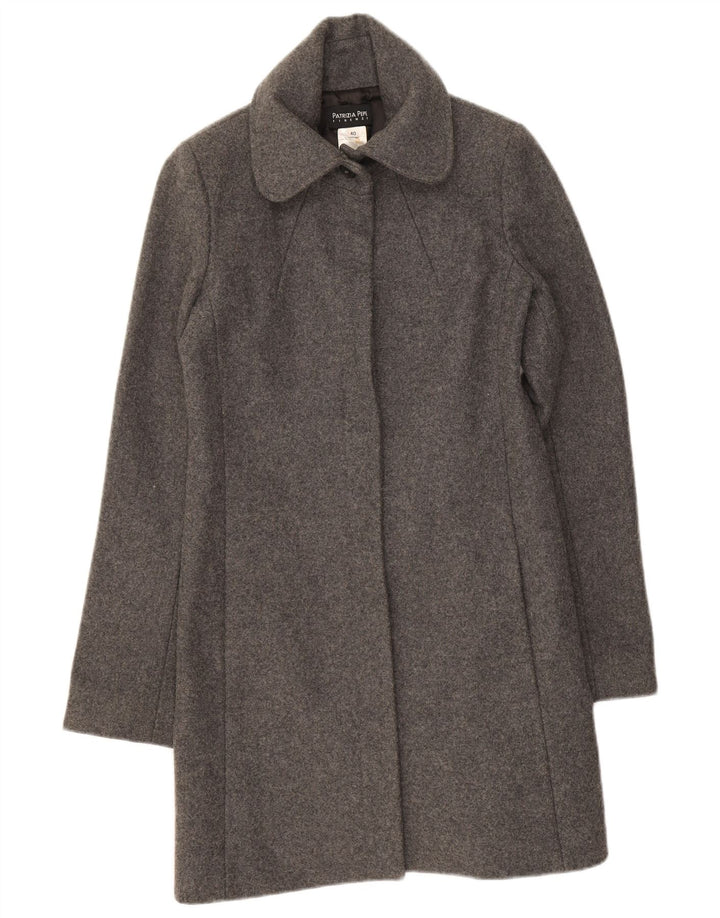 Patrizia Pepe Womens Overcoat IT 40 Small Grey Wool