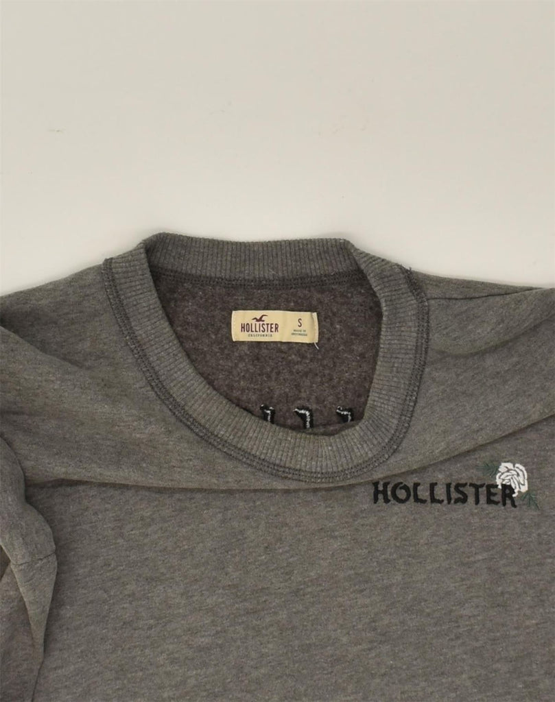 HOLLISTER Womens Graphic Sweatshirt Jumper UK 10 Small Grey Cotton | Vintage Hollister | Thrift | Second-Hand Hollister | Used Clothing | Messina Hembry 