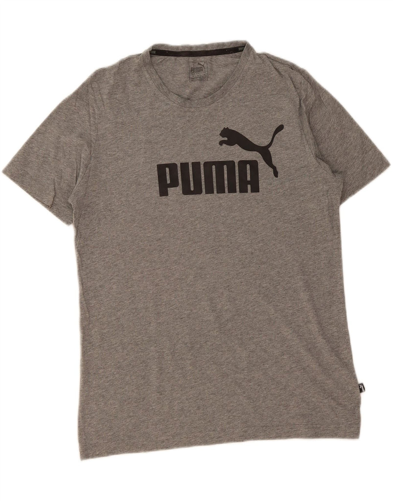 PUMA Mens Graphic T-Shirt Top Medium Grey Cotton Vintage Puma and Second-Hand Puma from Messina Hembry 