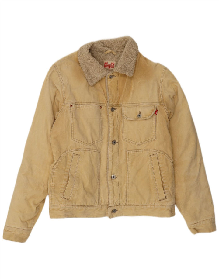 Bench Mens Sherpa Corduroy Jacket UK 40 Large Beige Cotton