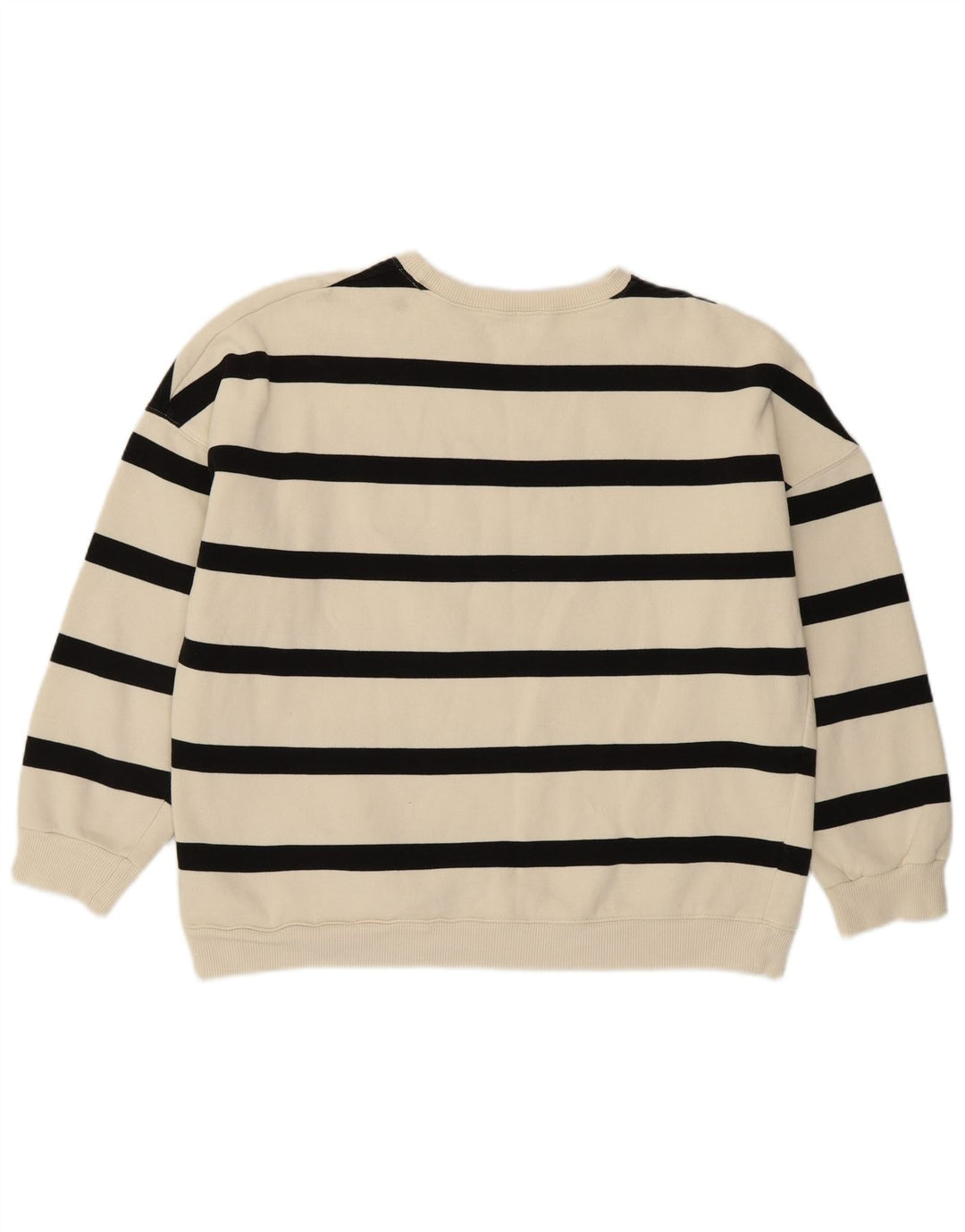 MINT VELVET Womens Sweatshirt Jumper UK 14 Medium White Striped Cotton