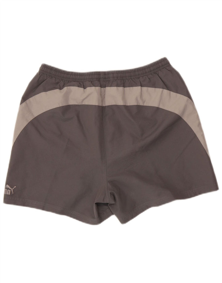 PUMA Mens Sport Shorts Small Grey Colourblock Polyester