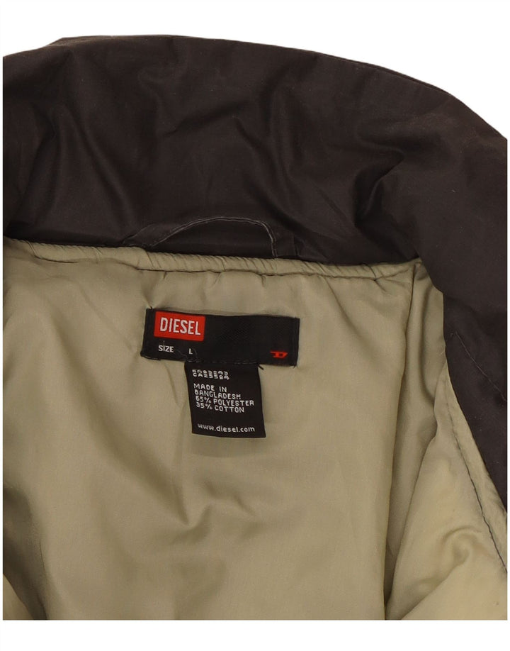 DIESEL Mens Padded Jacket UK 40 Large Grey Polyester