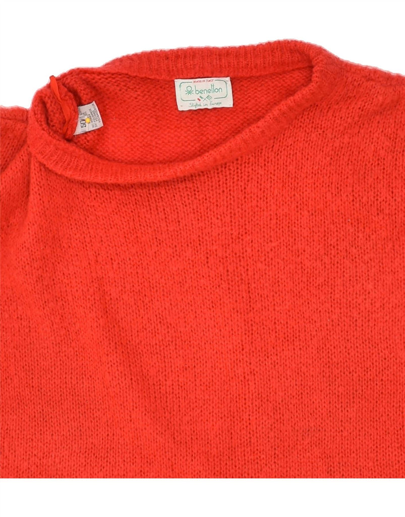 BENETTON Womens Crew Neck Jumper Sweater IT 50 XL Red Acrylic | Vintage Benetton | Thrift | Second-Hand Benetton | Used Clothing | Messina Hembry 