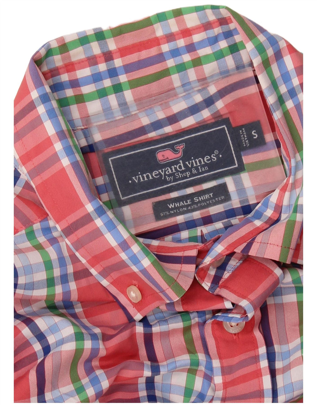VINEYARD VINES Mens Shirt Small Red Check Nylon