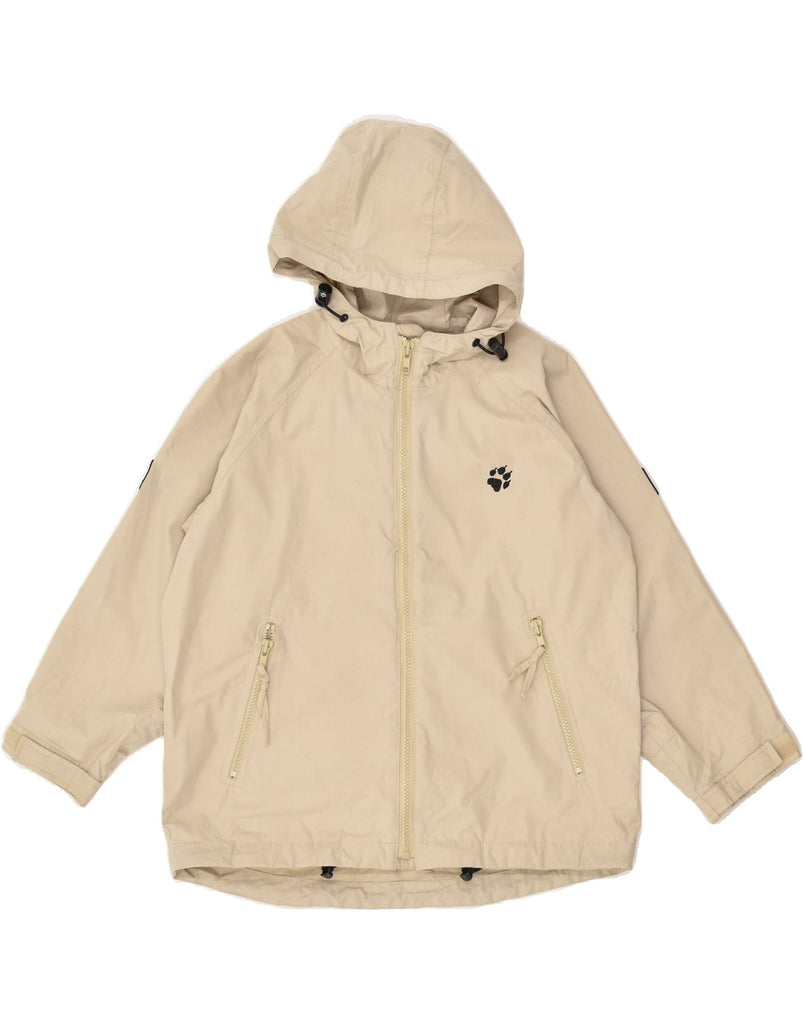 JACK WOLFSKIN Boys Hooded Windbreaker Jacket 7-8 Years Beige Polyester | Vintage Jack Wolfskin | Thrift | Second-Hand Jack Wolfskin | Used Clothing | Messina Hembry 