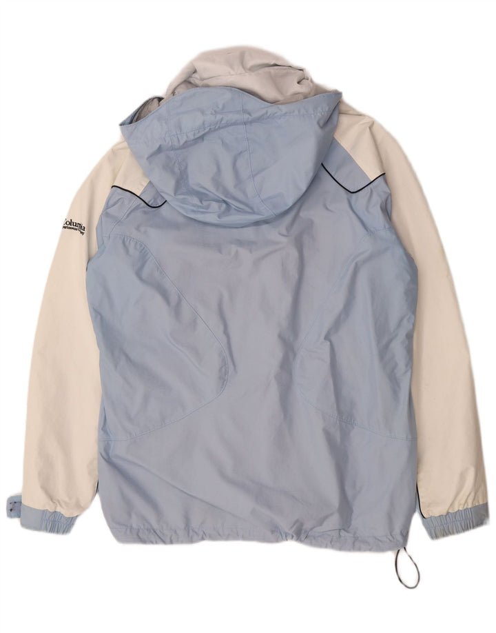 Columbia Womens Interchange Hooded Rain Jacket UK 16 Large Blue Colourblock