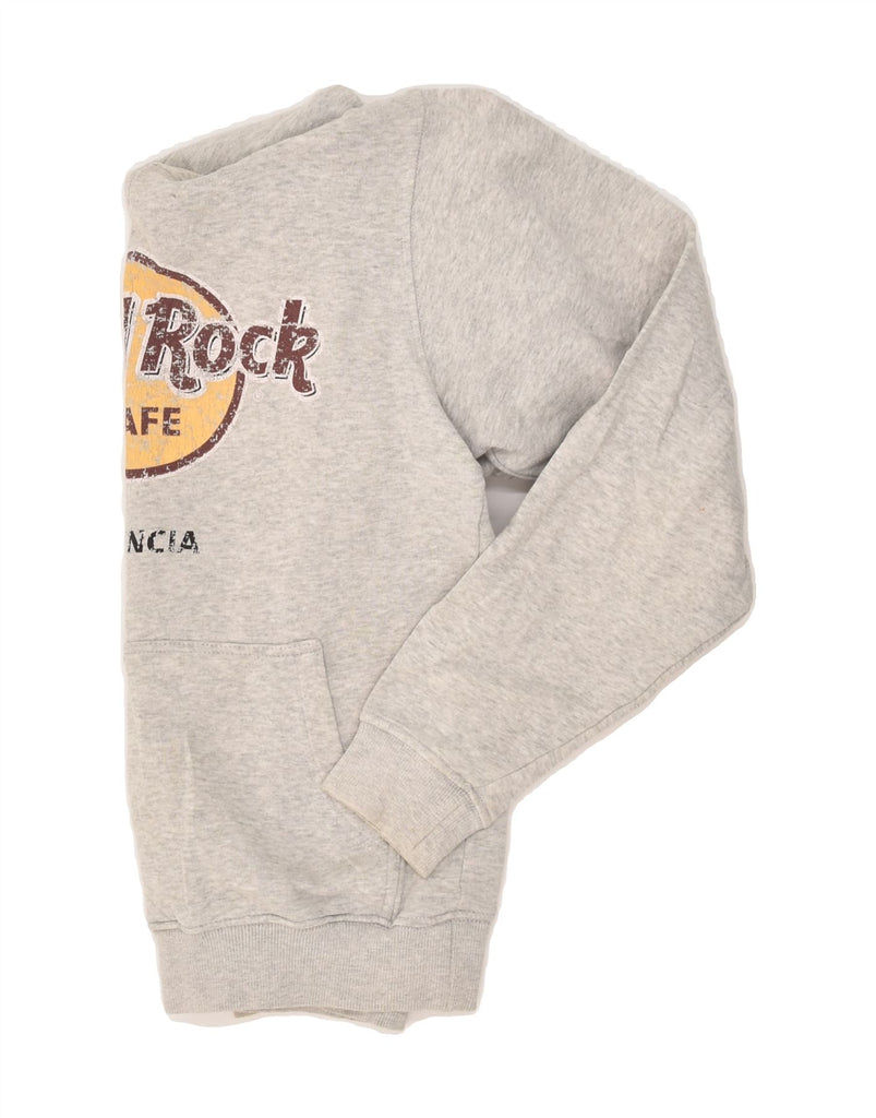 HARD ROCK CAFE Mens Valencia Graphic Hoodie Jumper Small Grey Cotton | Vintage Hard Rock Cafe | Thrift | Second-Hand Hard Rock Cafe | Used Clothing | Messina Hembry 