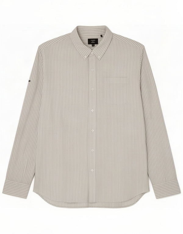 Superdry Mens Shirt 3XL Grey Striped Cotton