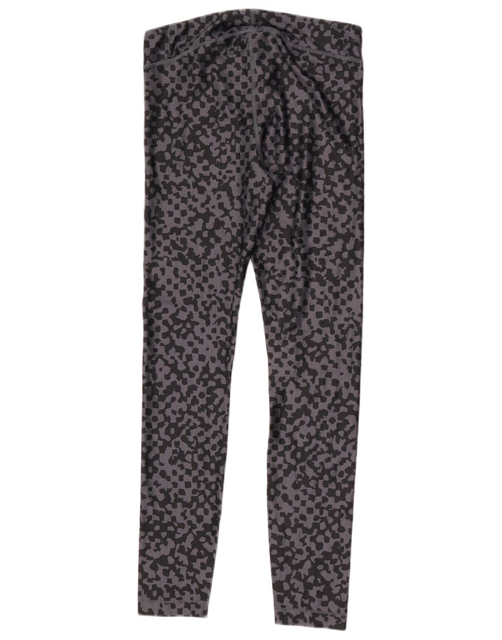 Under Armour Womens Leggings UK 12 Medium Grey Geometric Polyester