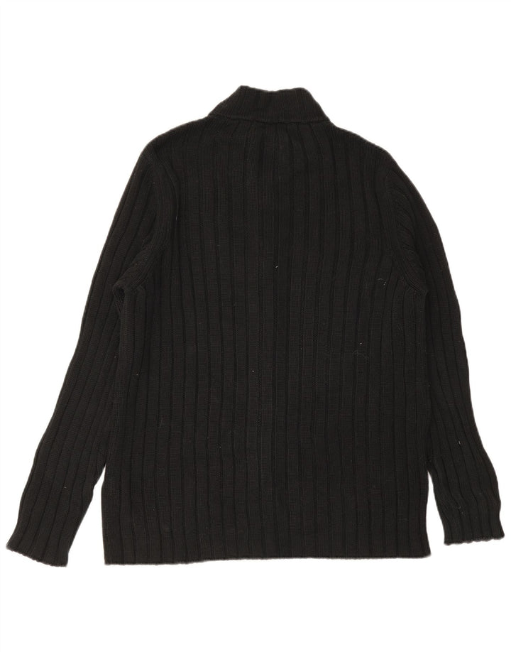 ZARA Mens Cardigan Sweater XL Black Cotton