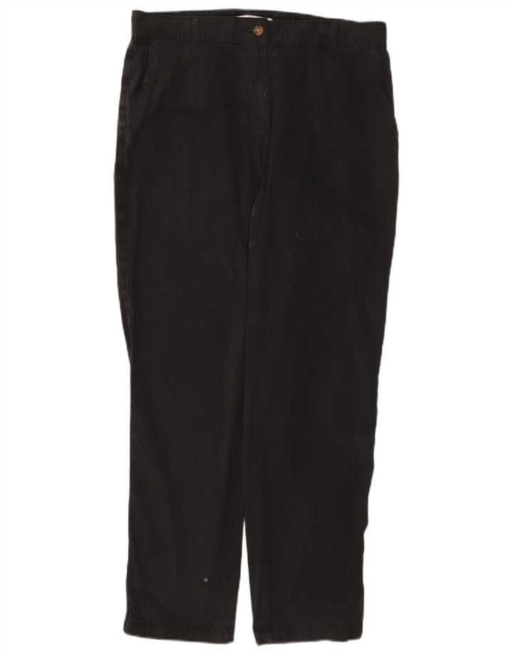 Marks & Spencer Womens Straight Chino Trousers UK 12 MediumW32 L29 Black