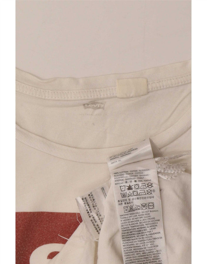 Levi's Womens Graphic T-Shirt Top UK 10 Small White Cotton