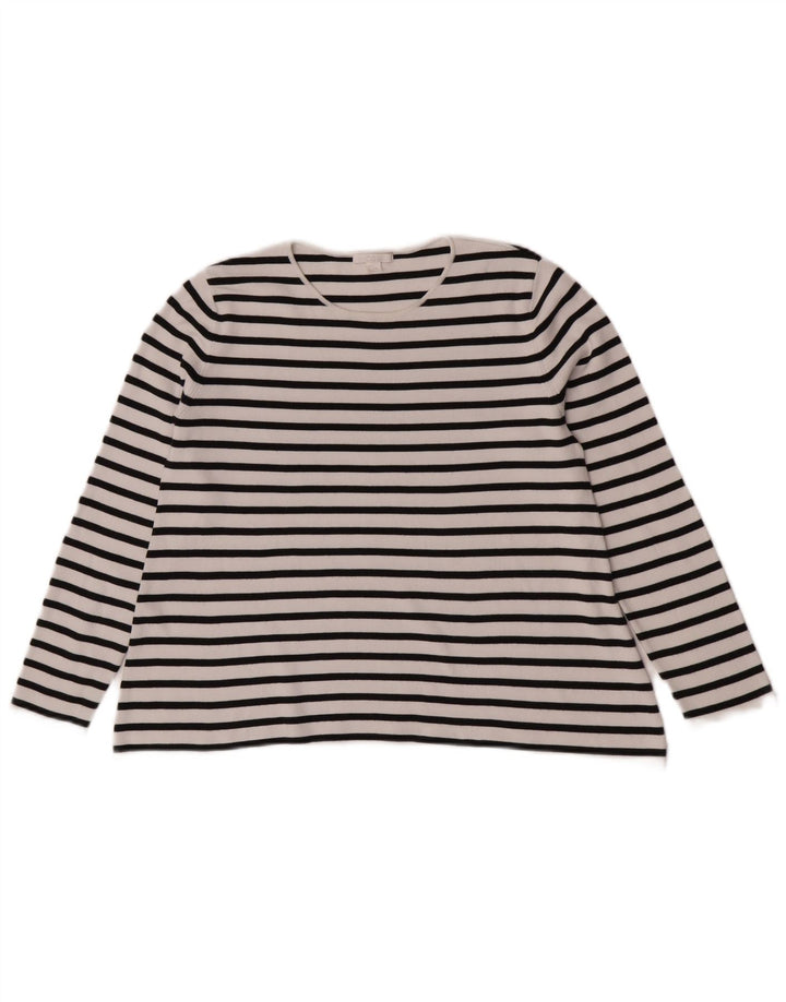 Cos Womens Top Long Sleeve UK 10 Small White Striped