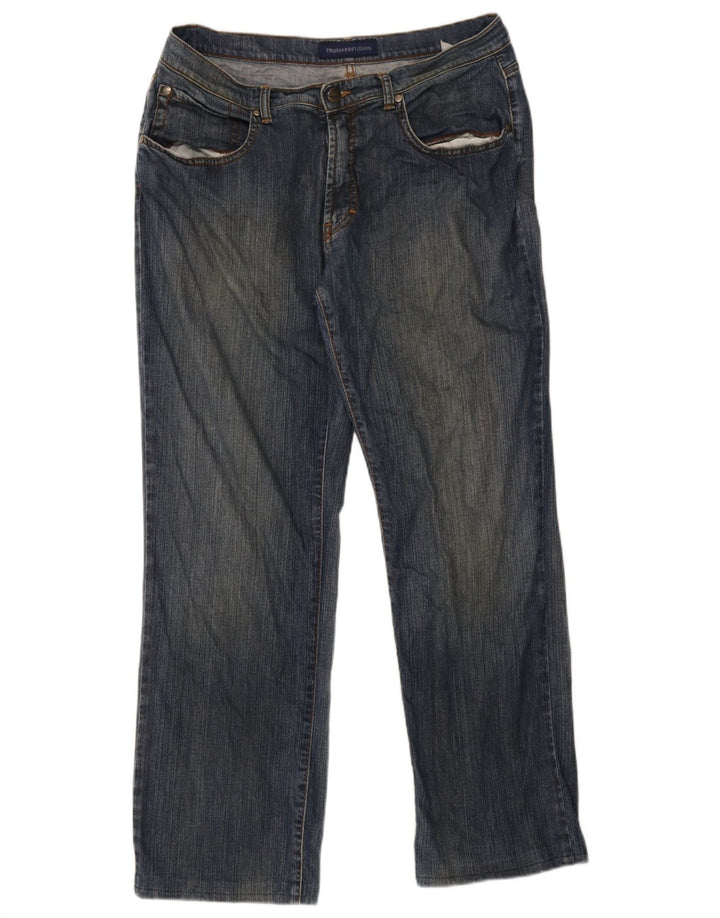 Trussardi Mens Straight Jeans W36 L30 Navy Blue Cotton