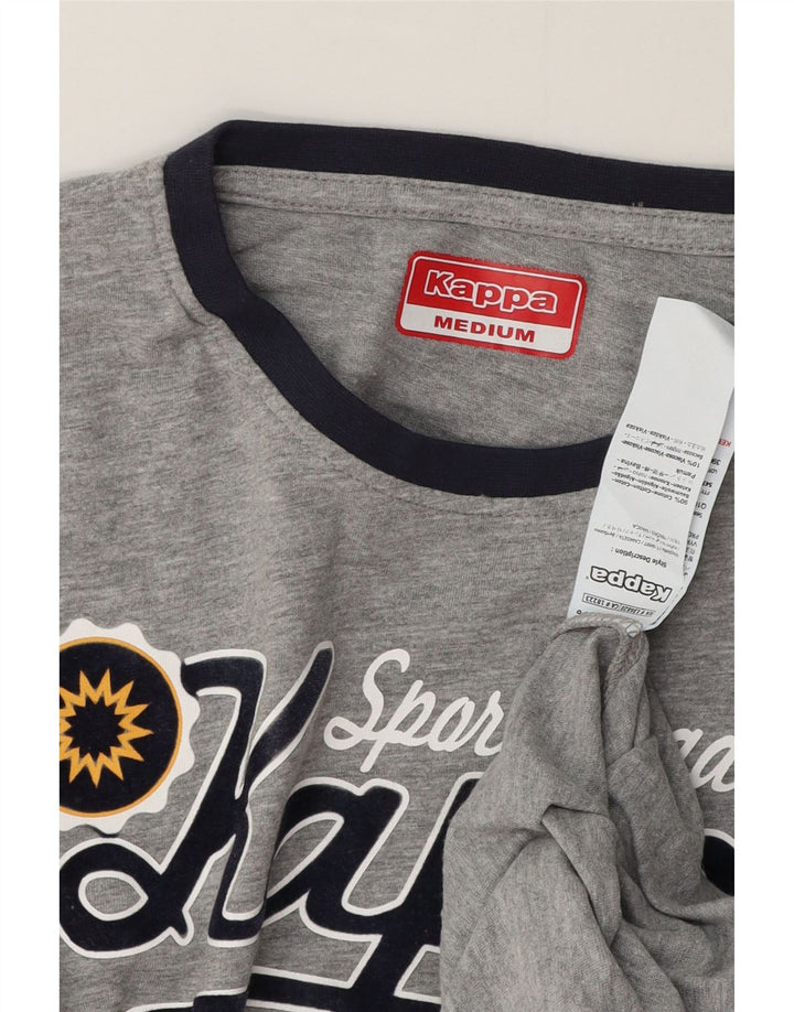 Kappa Mens Graphic T-Shirt Top Medium Grey Flecked Cotton