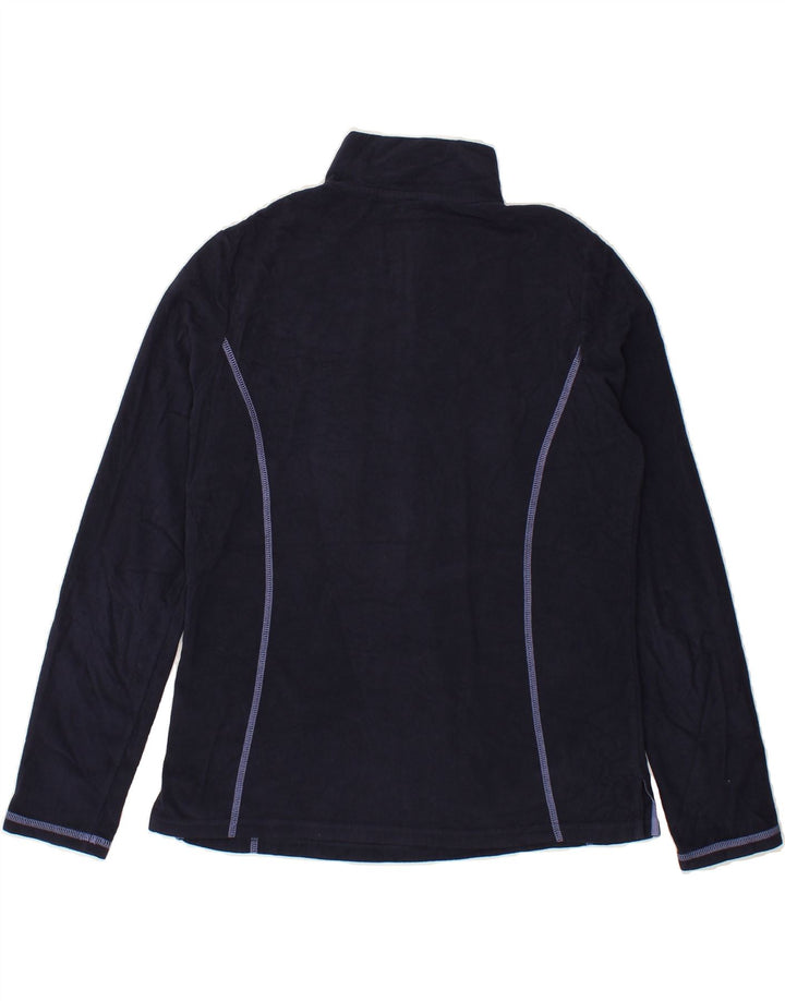 EDDIE BAUER Womens Zip Neck Fleece Jumper UK 14 Medium Navy Blue Polyester Vintage Eddie Bauer and Second-Hand Eddie Bauer from Messina Hembry 